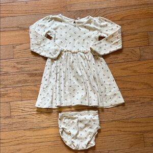 Quincy Mae Cream Floral Knit Dress with Bloomers